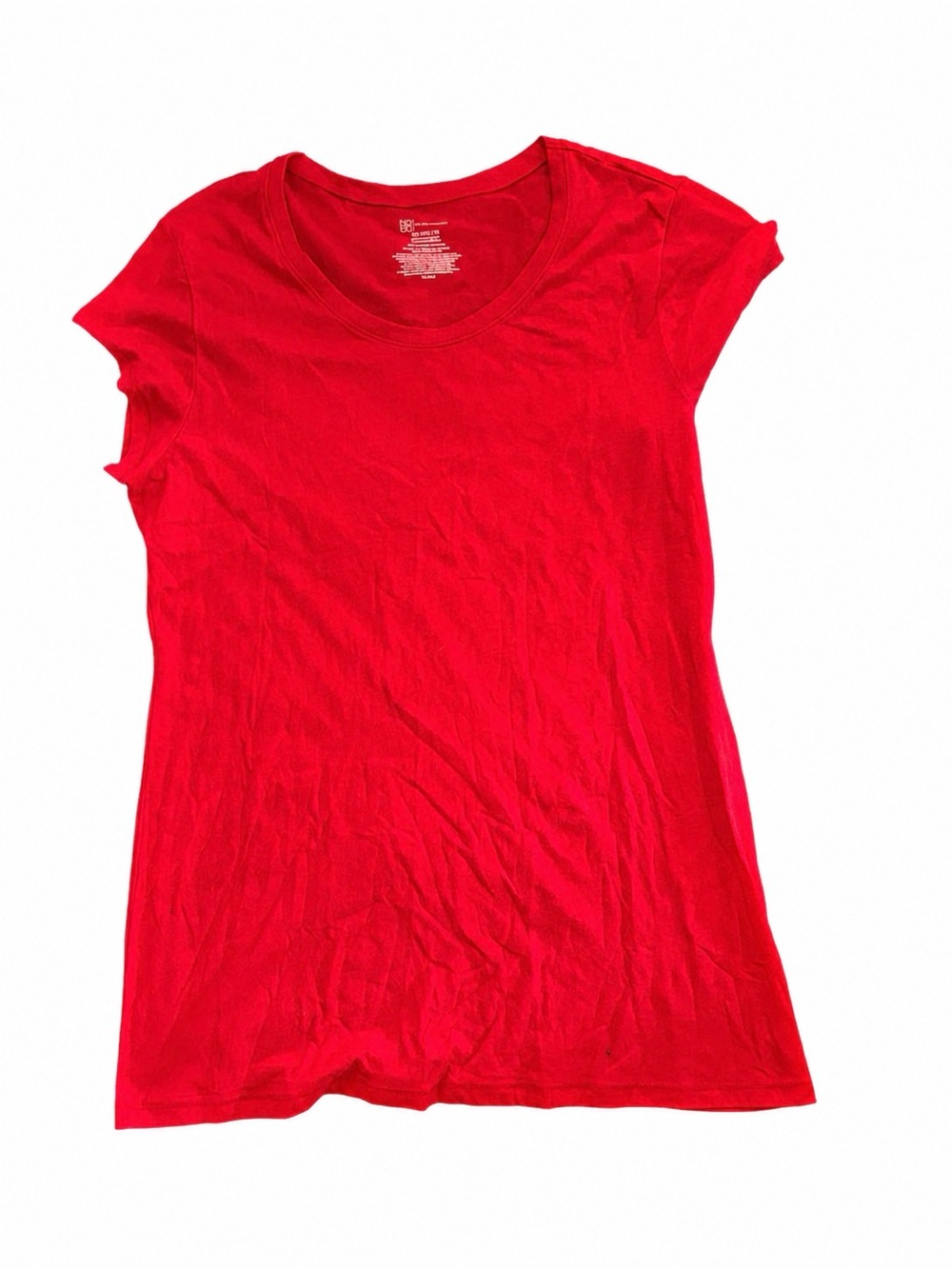 No Boundaries Red Scoop Neck Short Sleeve Tee